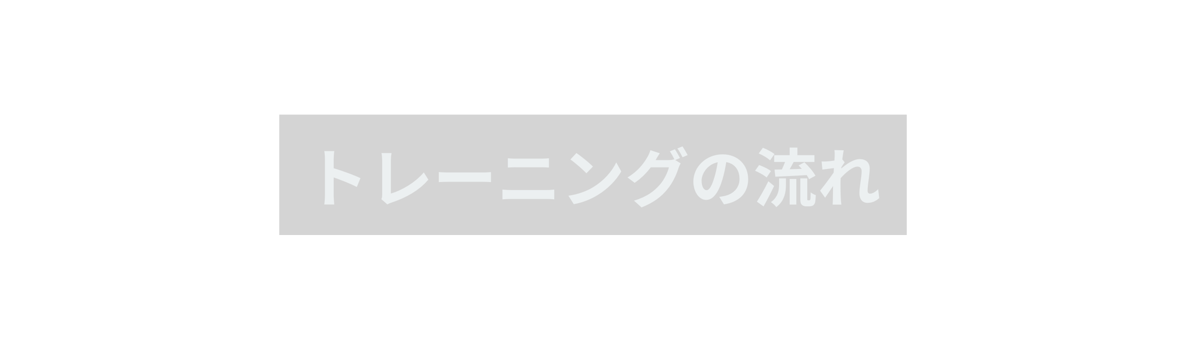 トレーニングの流れ